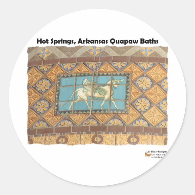 HotSprings, AR Quapaw Dome Tiles II Gifts Apparel Classic Round Sticker (Front)