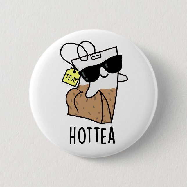 Hottea Funny Hot Tea Pun  6 Cm Round Badge (Front)