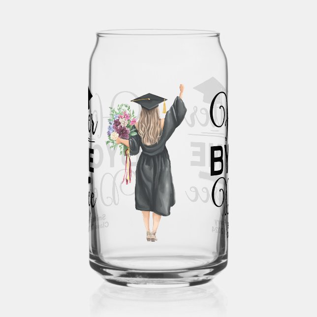 Hotter By One Degree Graduation black and white Can Glass (Left)