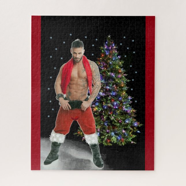 Hottest Hunk Buff Santa Christmas  Jigsaw Puzzle (Vertical)