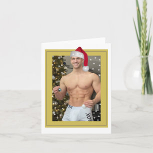 Hottest Hunks On The Planet! Christmas Buff Santa  Card