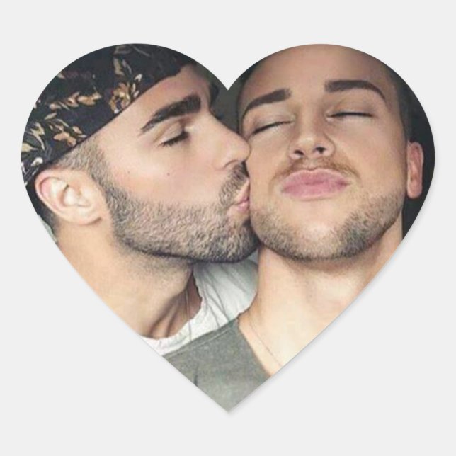 Hottest Hunks on the Planet KiSS Heart Sticker (Front)