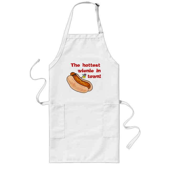 Hottest Wienie In Town Hot Dog BBQ Apron (Front)