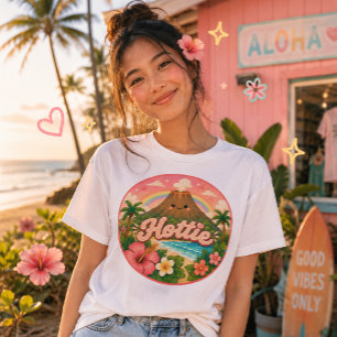 Hottie Kawaii Volcano Tropical Graphic Tri-Blend Shirt