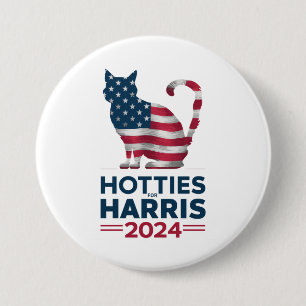 Hotties For Harris 2024 Cat Ladies Kamala Harris 7.5 Cm Round Badge