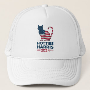 Hotties For Harris 2024 Cat Ladies Kamala Harris Trucker Hat