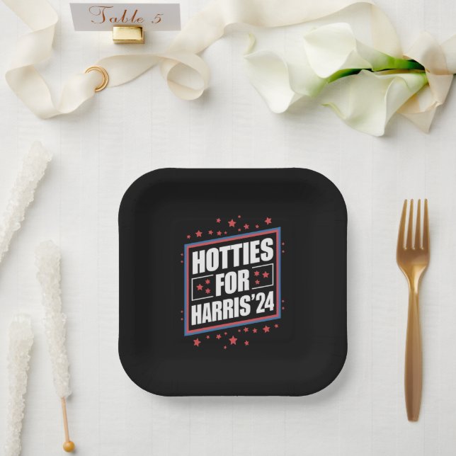 Hotties For Kamala Harris  Paper Plate (Wedding)