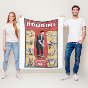 Houdini Famous Magician Vintage Fleece Blanket