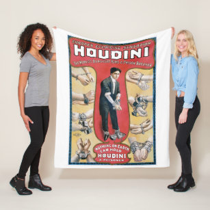 Houdini Famous Magician Vintage Fleece Blanket