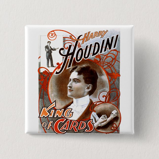 Houdini - King of Cards 15 Cm Square Badge (Front)