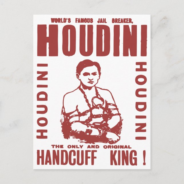 Houdini the handcuff king postcard (Front)