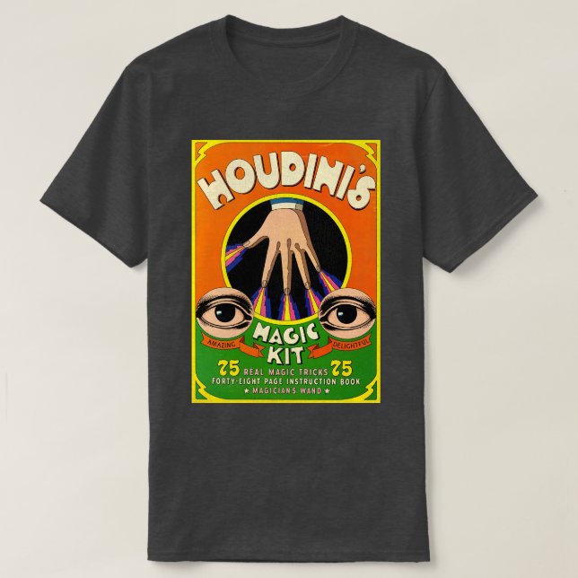 Houdinis Magic Kit 70s Retro Book T-Shirt (Design Front)