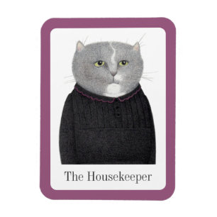 HOUEKEEPER CAT 3x4 Flexible Magnet + Text