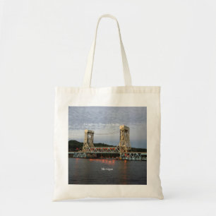 Houghton Hancock Bridge at dusk tote bag