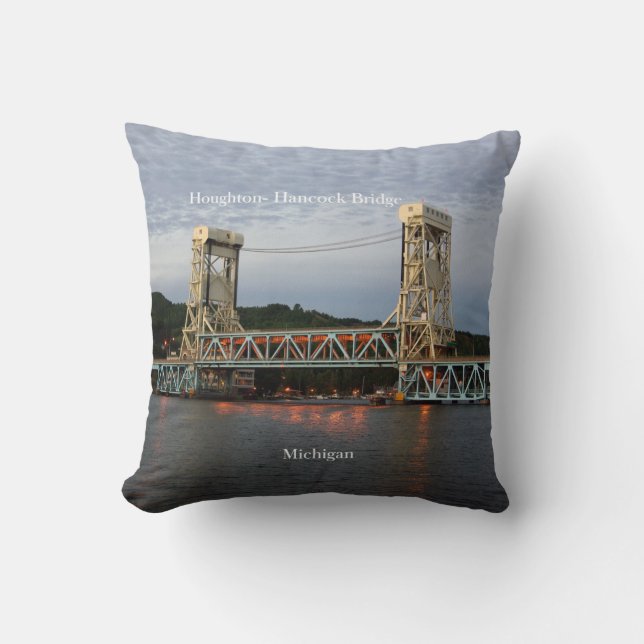 Houghton Hancock Bridge double sided square pillow (Front)