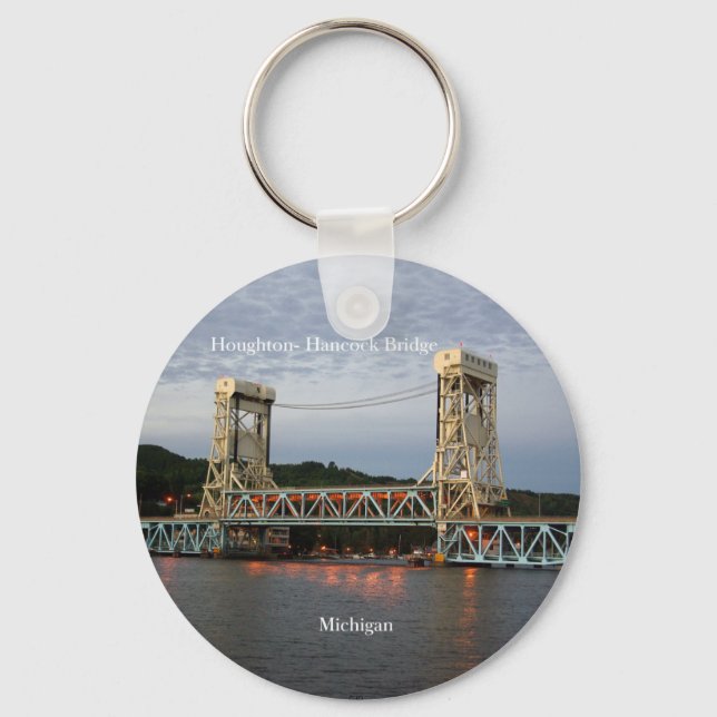 Houghton Hancock Bridge dusk key chain (Front)