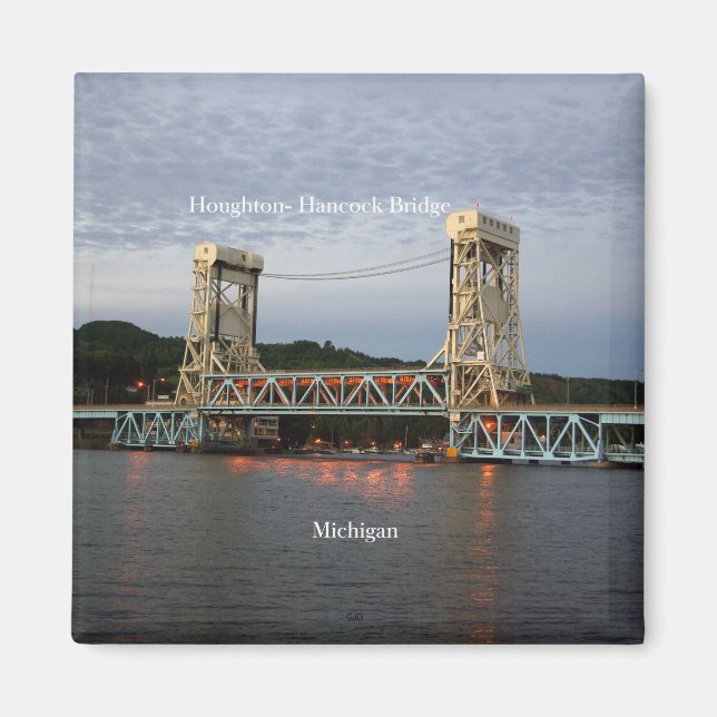 Houghton Hancock Bridge dusk magnet (Front)