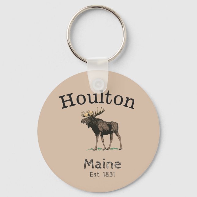 Houlton Maine Moose Key Ring (Front)