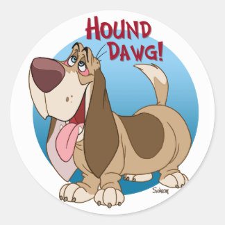 hound dawg classic round sticker