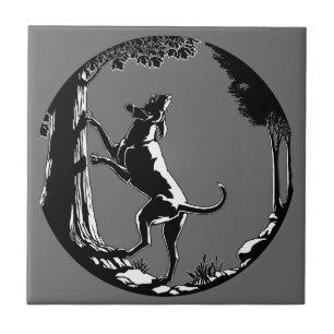 Hound Dog Art Ceramic Tile Hunting Dog Decor