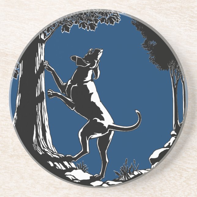 Hound Dog Art Drink Coasters Hunting Dog Coasters (Front)