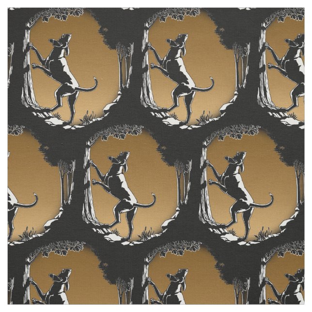 Hound Dog Art Fabric Fabric Hunting Dog Pattern (Swatch)