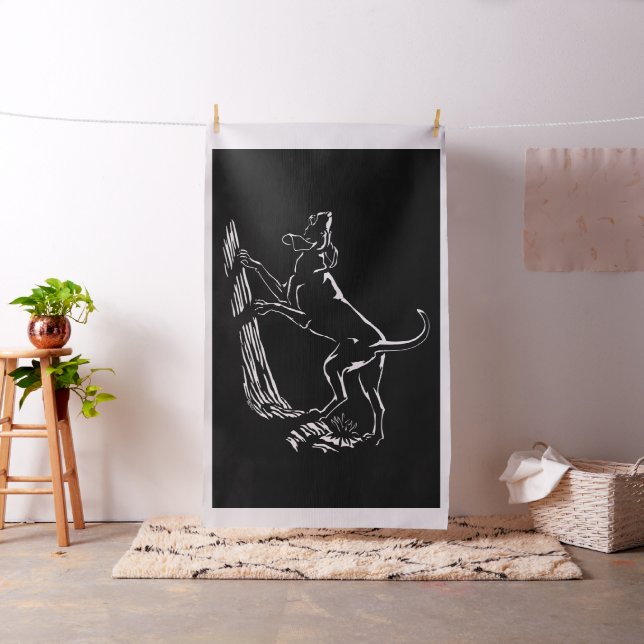 Hound Dog Art Fabric Fabric Hunting Dog Pattern (In Situ)