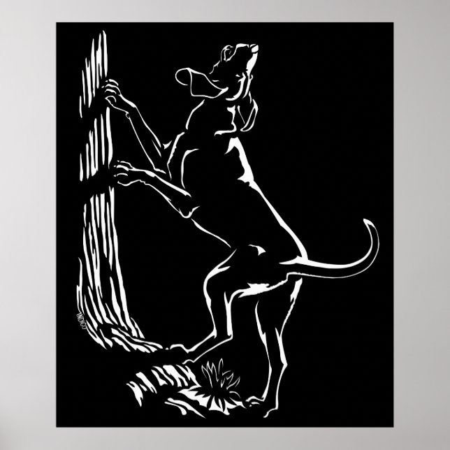 Hound Dog Art Poster Cool Hunting Dog Art Prints (Front)