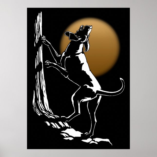 Hound Dog Art Poster Hunting Dog Art Prints Poster (Front)