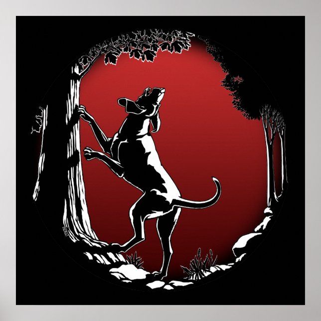Hound Dog Art Poster Hunting Dog Lover Prints (Front)