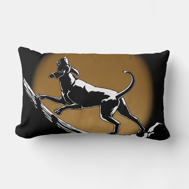 Hound Dog Art Throw Pillow Hunting Dog Pillows (Front)