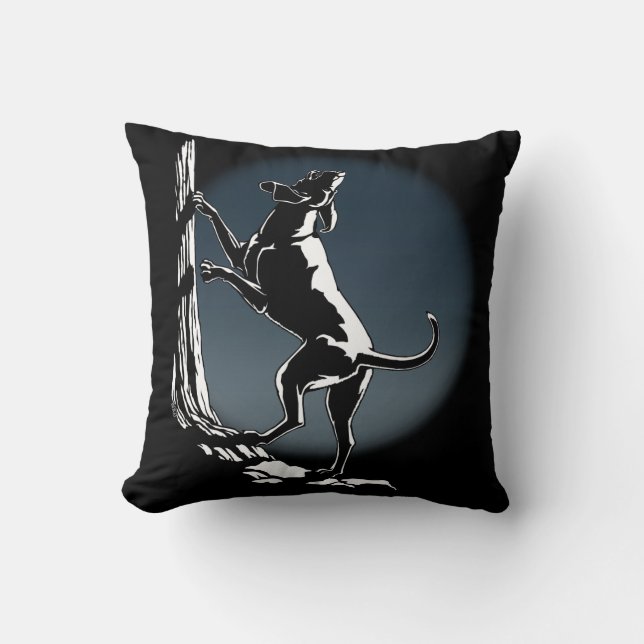 Hound Dog Art Throw Pillow Hunting Dog Pillows (Front)