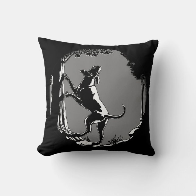 Hound Dog Art Throw Pillow Hunting Dog Pillows (Front)