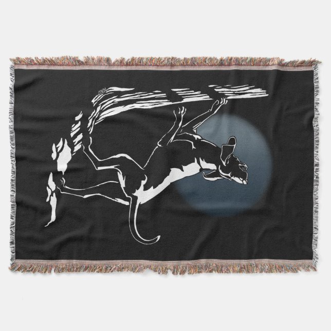 Hound Dog Blanket Hunting Dog Art Throw Blanket (Front)