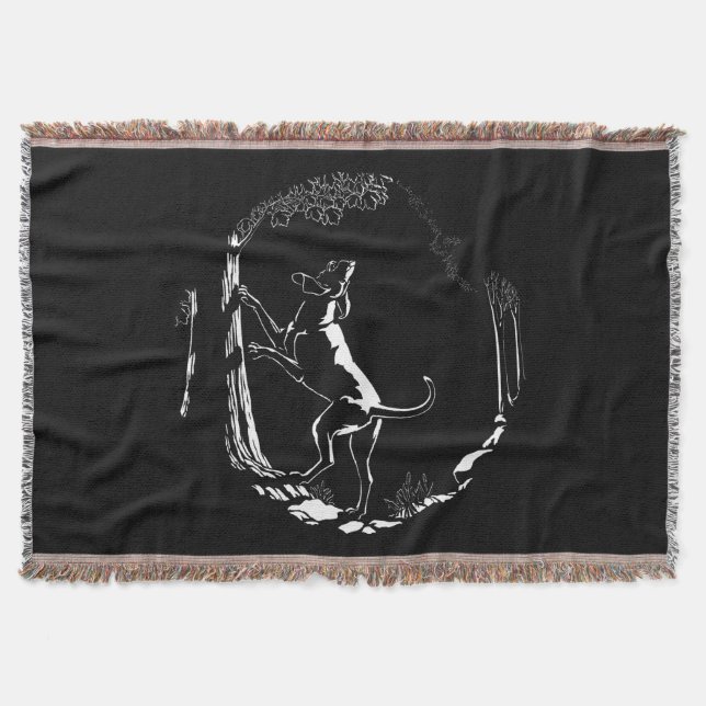 Hound Dog Blanket Hunting Dog Art Throw Blanket (Front)