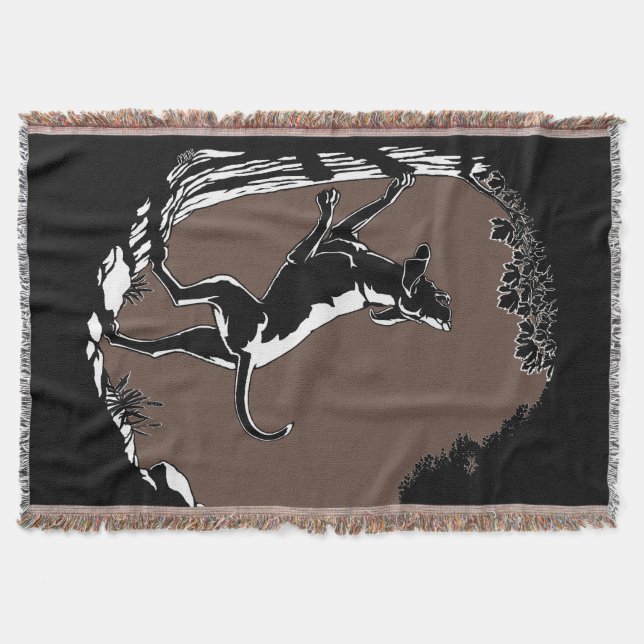 Hound Dog Blanket Hunting Dog Art Throw Blanket (Front)