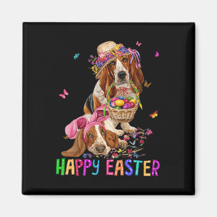 Hound Dog Bunny Easter Costume Rabbit Happy Easter Magnet