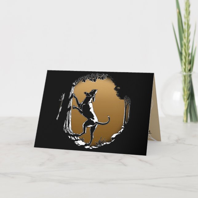 Hound Dog Cards Personalised Dog Art Greeting Card (Front)