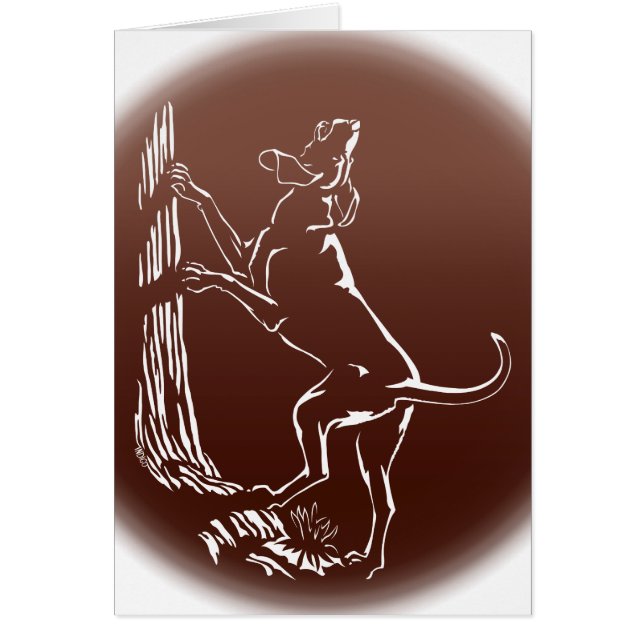 Hound Dog Cards Personalised Dog Art Greeting Card (Front)