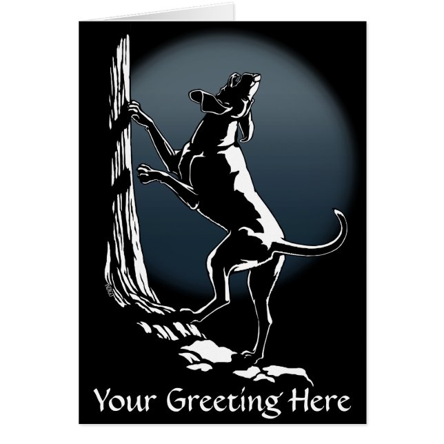 Hound Dog Cards Personalised Dog Art Greeting Card (Front)