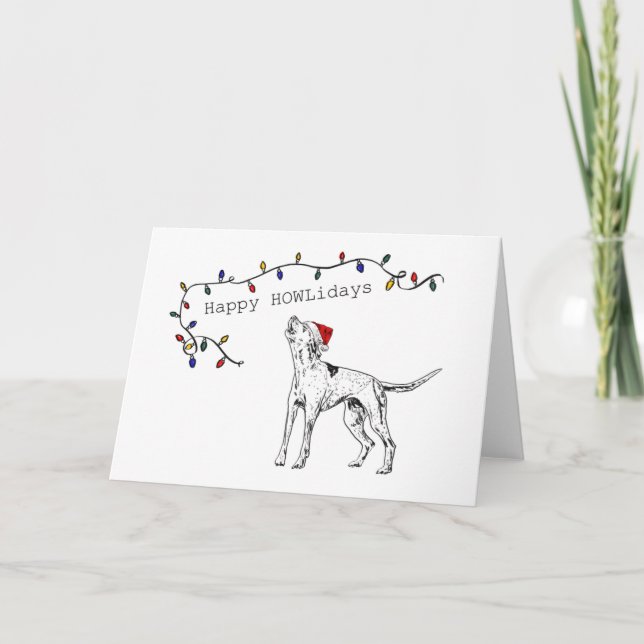 Hound Dog Christmas Card - blank inside (Front)