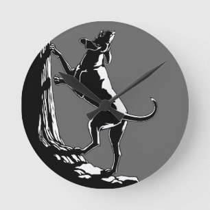 Hound Dog Clock Hunting Dog Art Wall Clock