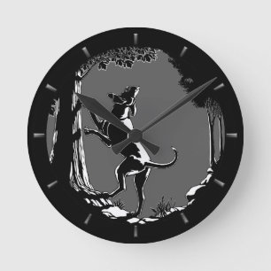 Hound Dog Clock Hunting Dog Art Wall Clock