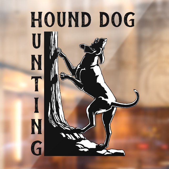 Hound Dog Decal Custom Hound Dog Art Window Cling  (Sheet 2)