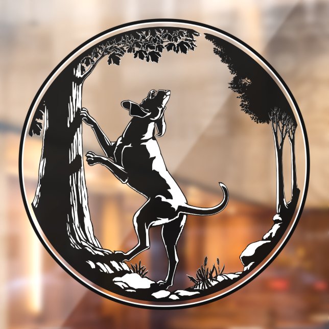 Hound Dog Decal Hunting Dog Art Window Cling (Sheet 2)