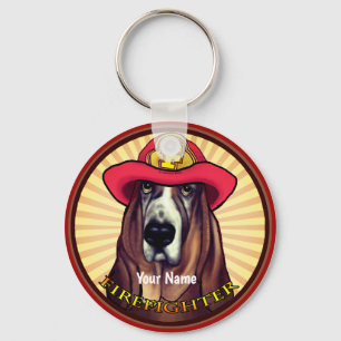 Hound Dog  Firefighter  keychain