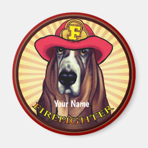 Hound Dog Firefighter magnet
