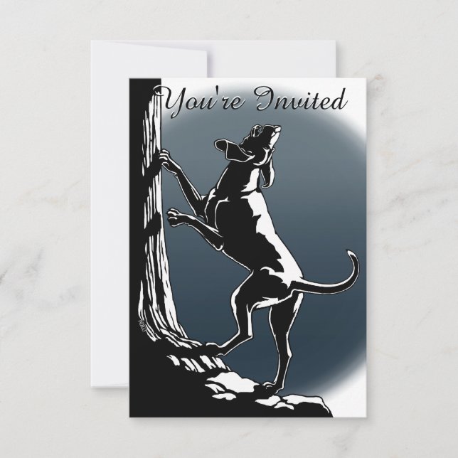Hound Dog Invitations Personalise Hunting Dog Card (Front)
