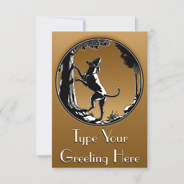 Hound Dog Invitations Personalise Hunting Dog Card (Front)