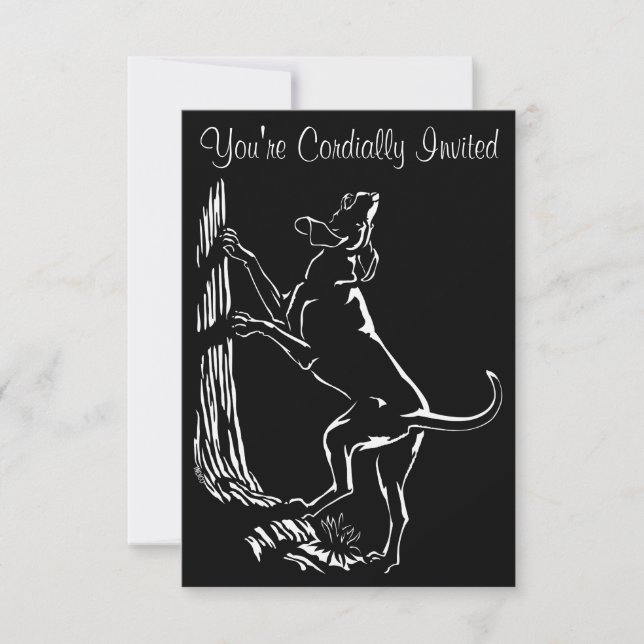 Hound Dog Invitations Personalise Hunting Dog Card (Front)